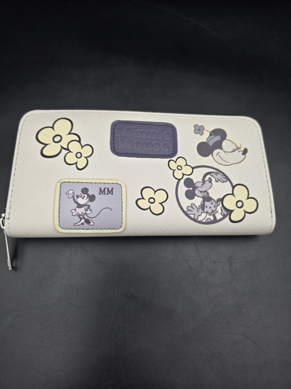 Disney Minnie Mouse Floral Zip Wallet - White, Lavender & Pale Yellow
